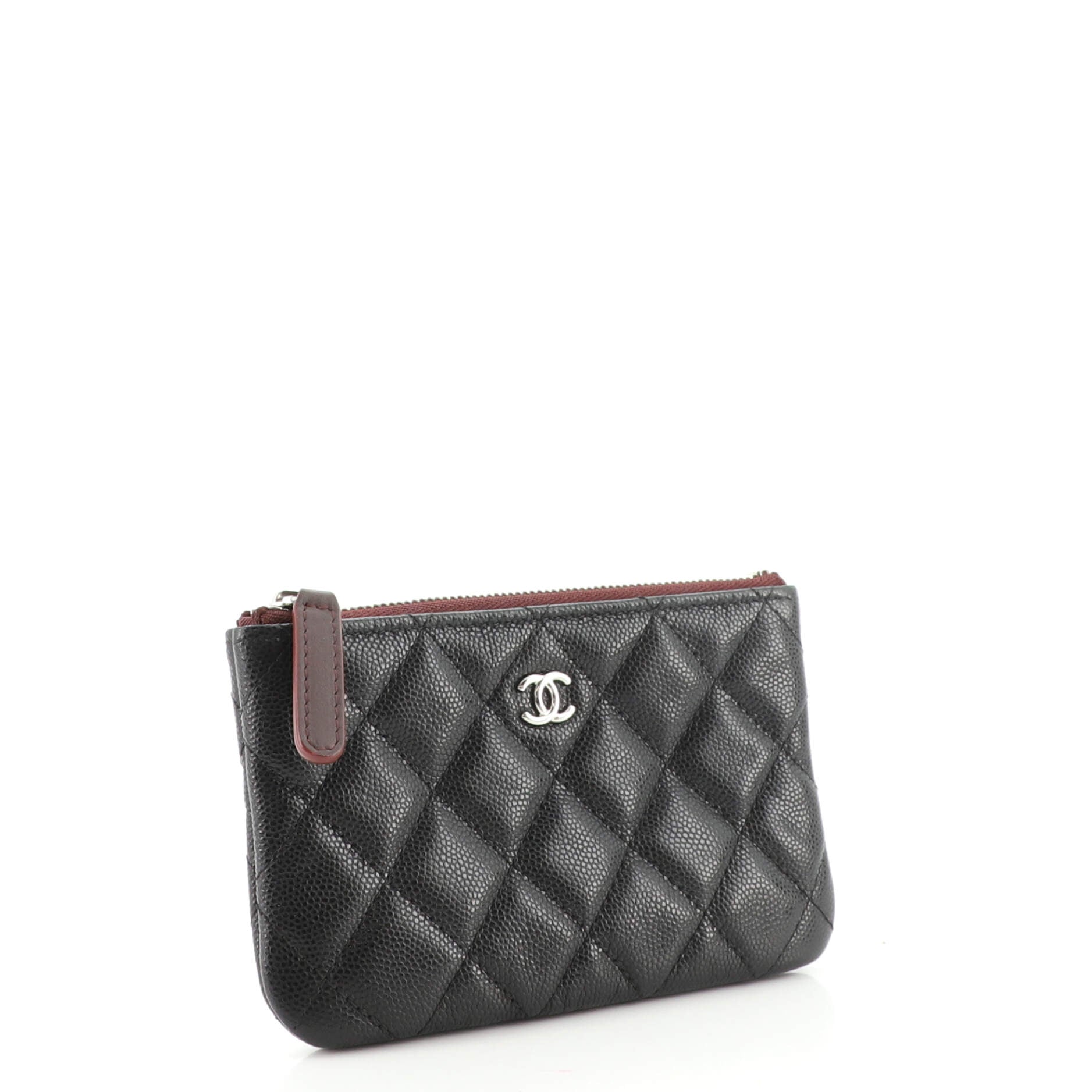 Classic O Case Pouch Quilted Caviar Mini