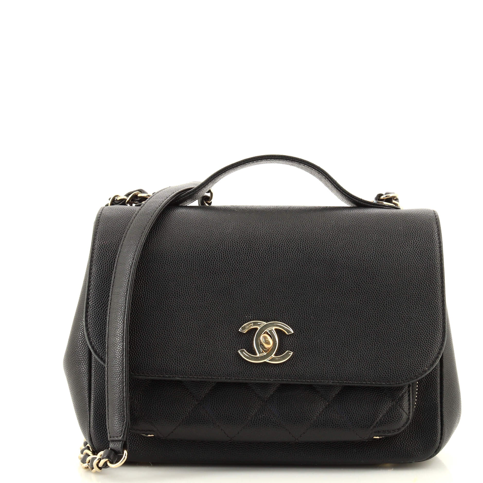 Business Affinity Flap Bag Quilted Caviar Mini