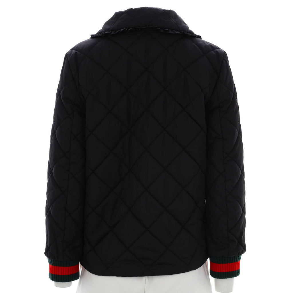 Women's Pearly Ruffled Button Up Jacket Quilted Polyamide