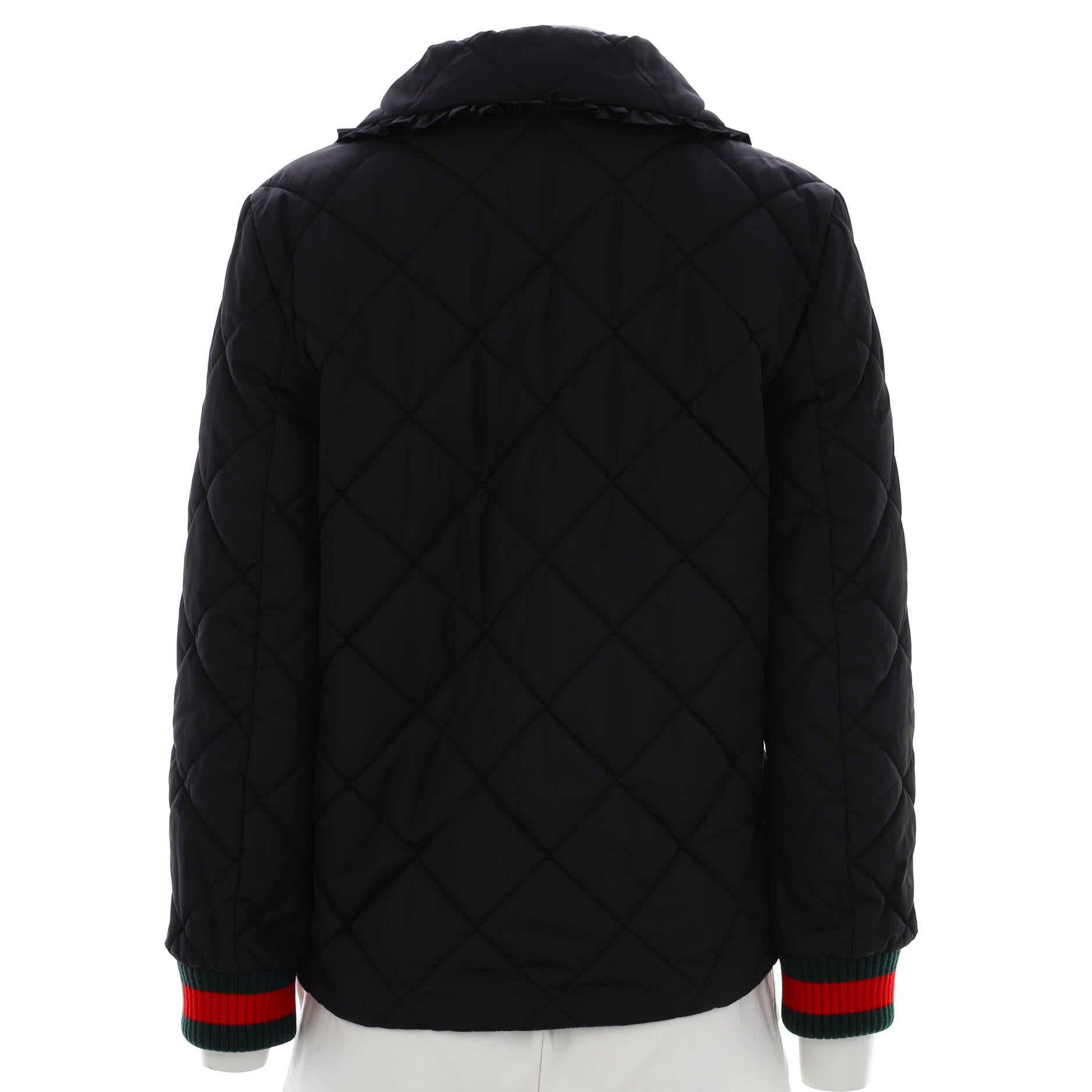 Women's Pearly Ruffled Button Up Jacket Quilted Polyamide