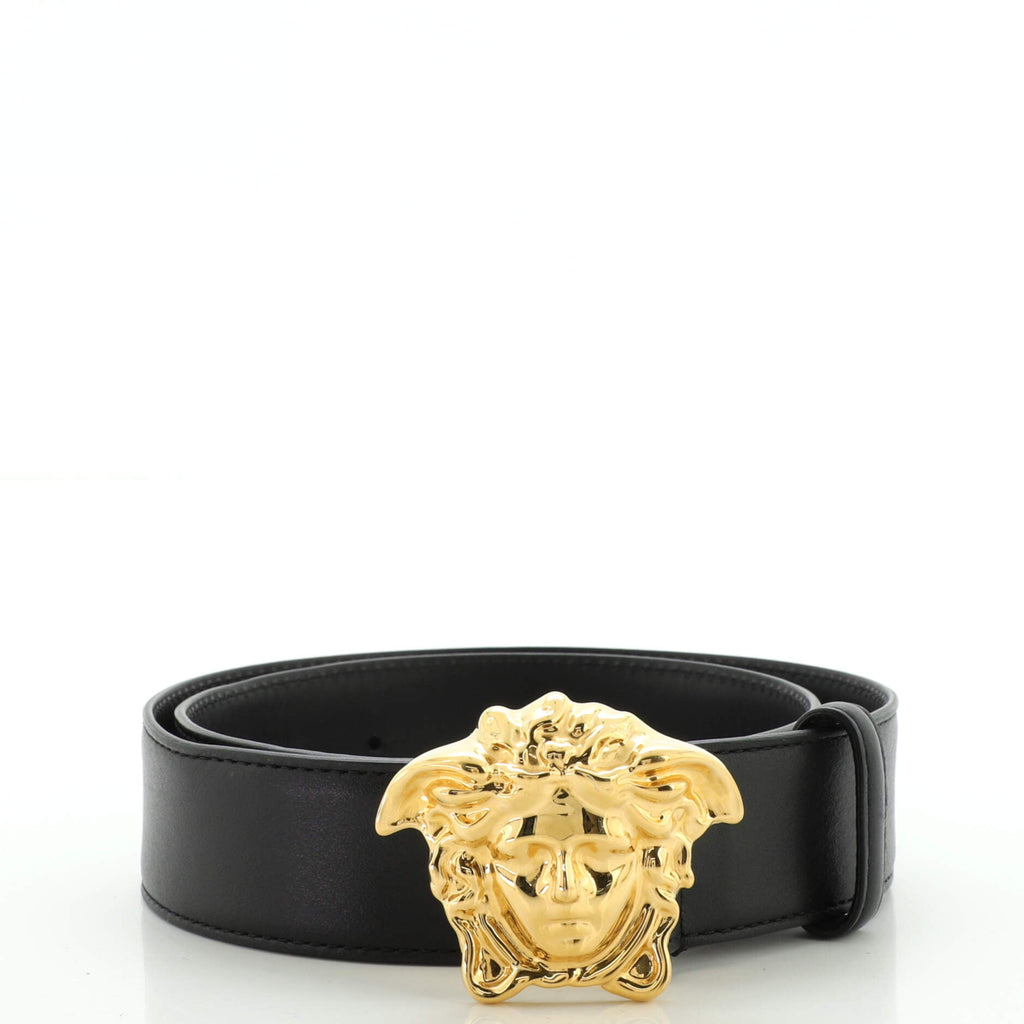 Medusa Buckle Belt Leather Wide 80