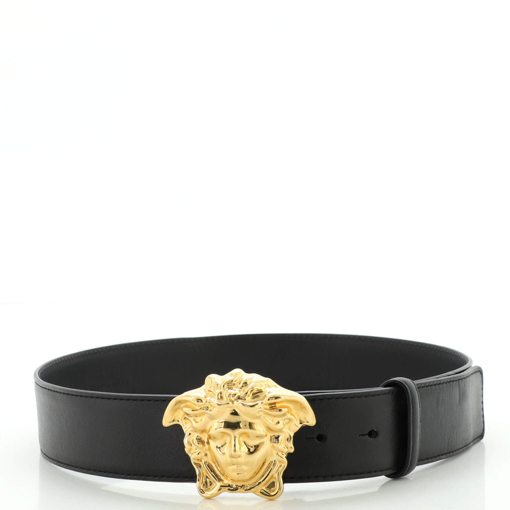 Medusa Buckle Belt Leather Wide 80