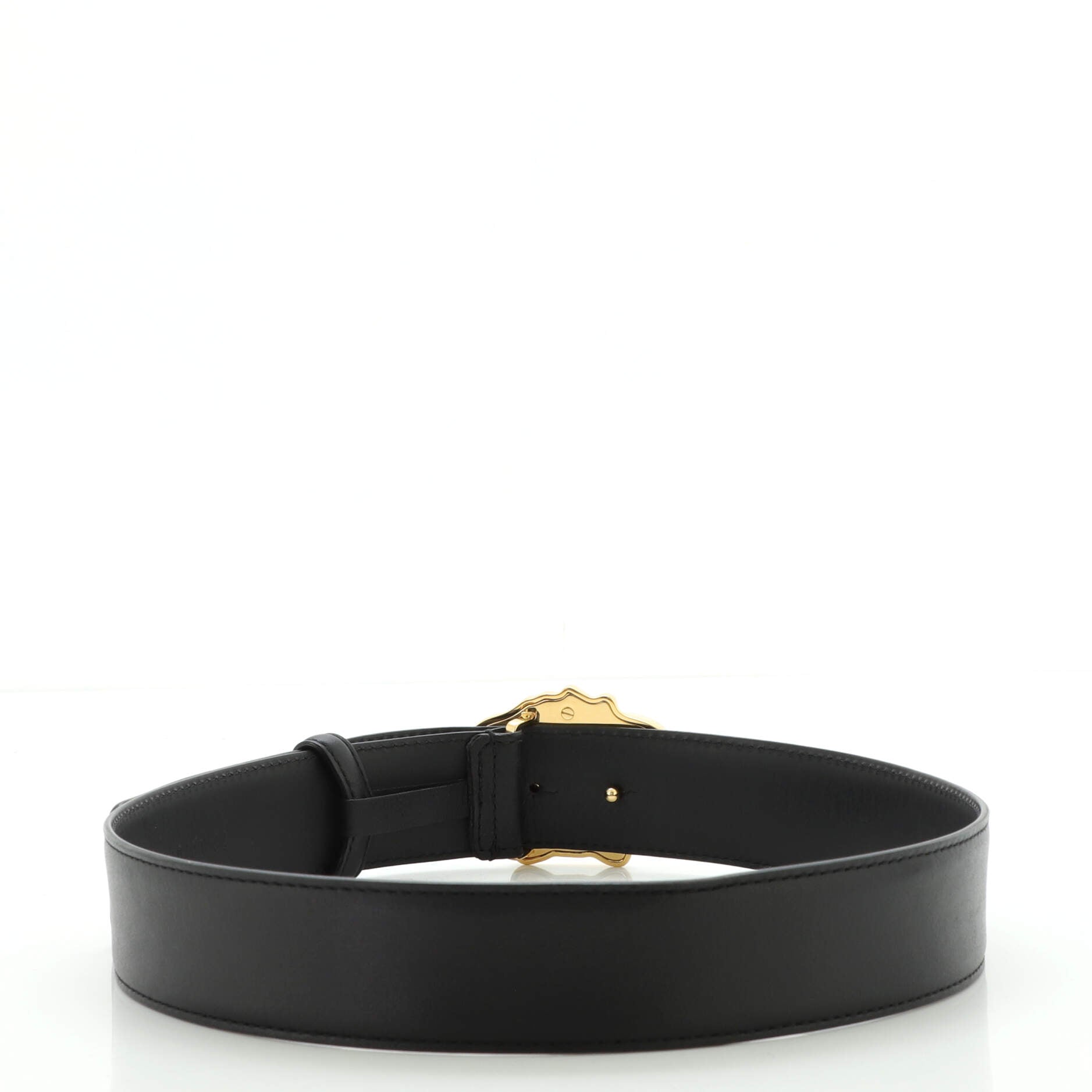 Medusa Buckle Belt Leather Wide 80