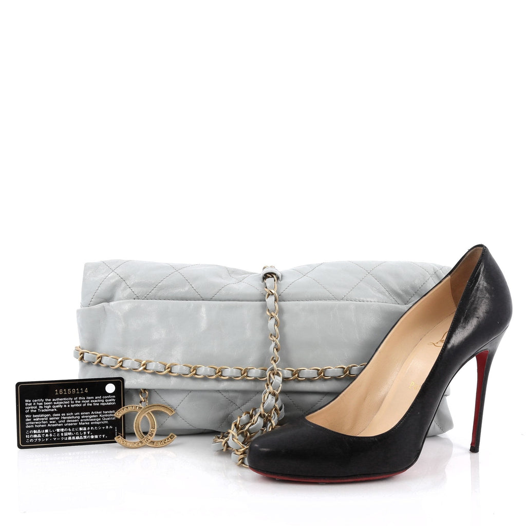 Midnight Swim Baluchon Clutch Quilted Calfskin