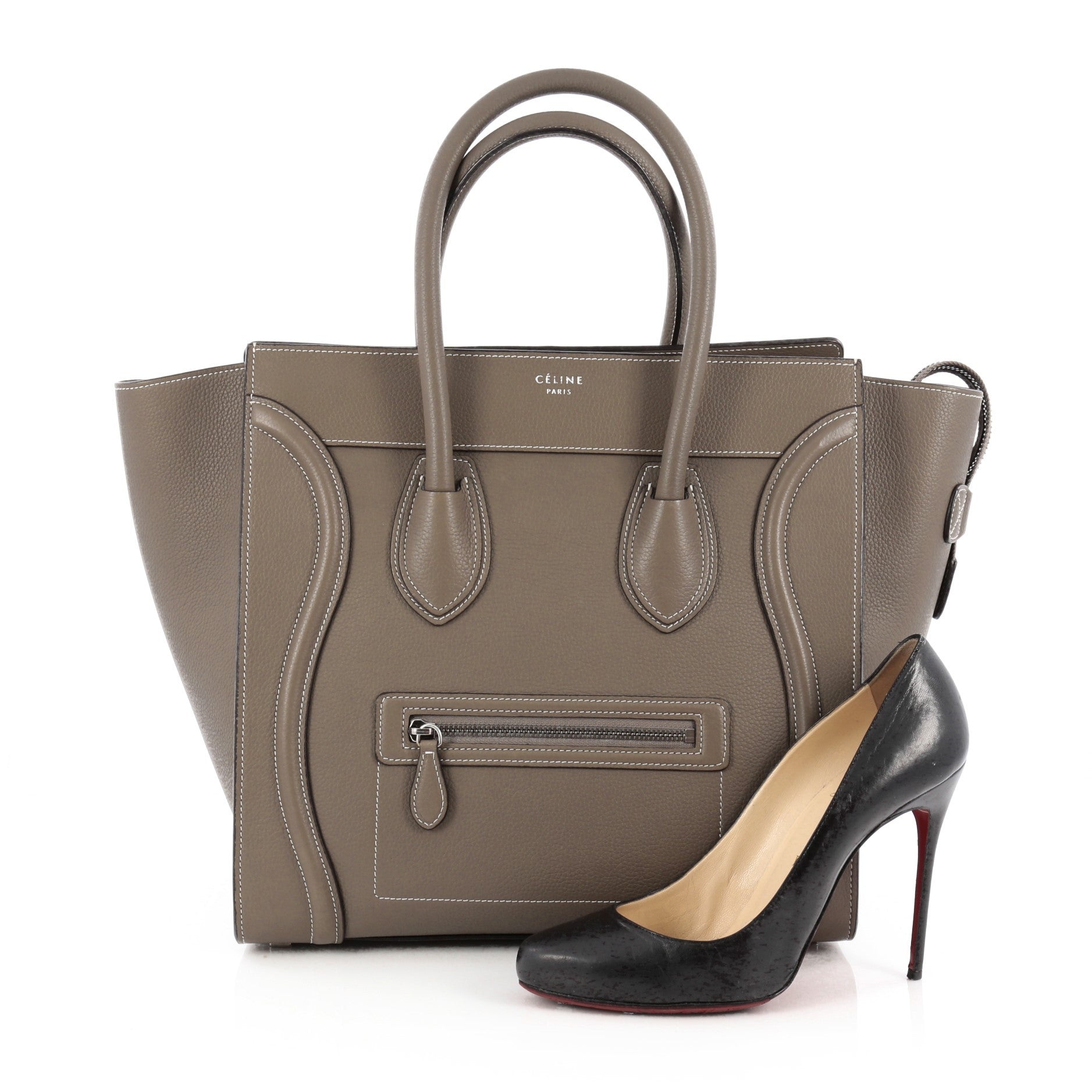 Luggage Handbag Grainy Leather Mini