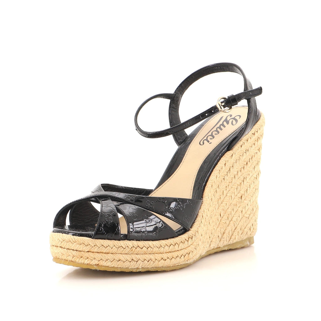 Women's Wedge Espadrilles Microguccissima Patent