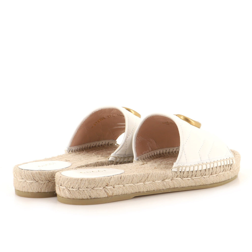 Women's GG Marmont Espadrilles Slide Sandals Matelasse Leather