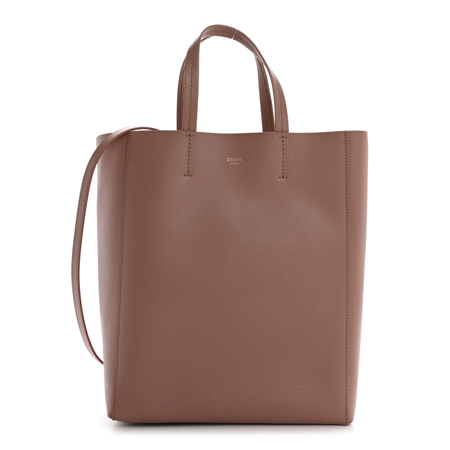 Grained Calfskin Small Vertical Cabas Pink