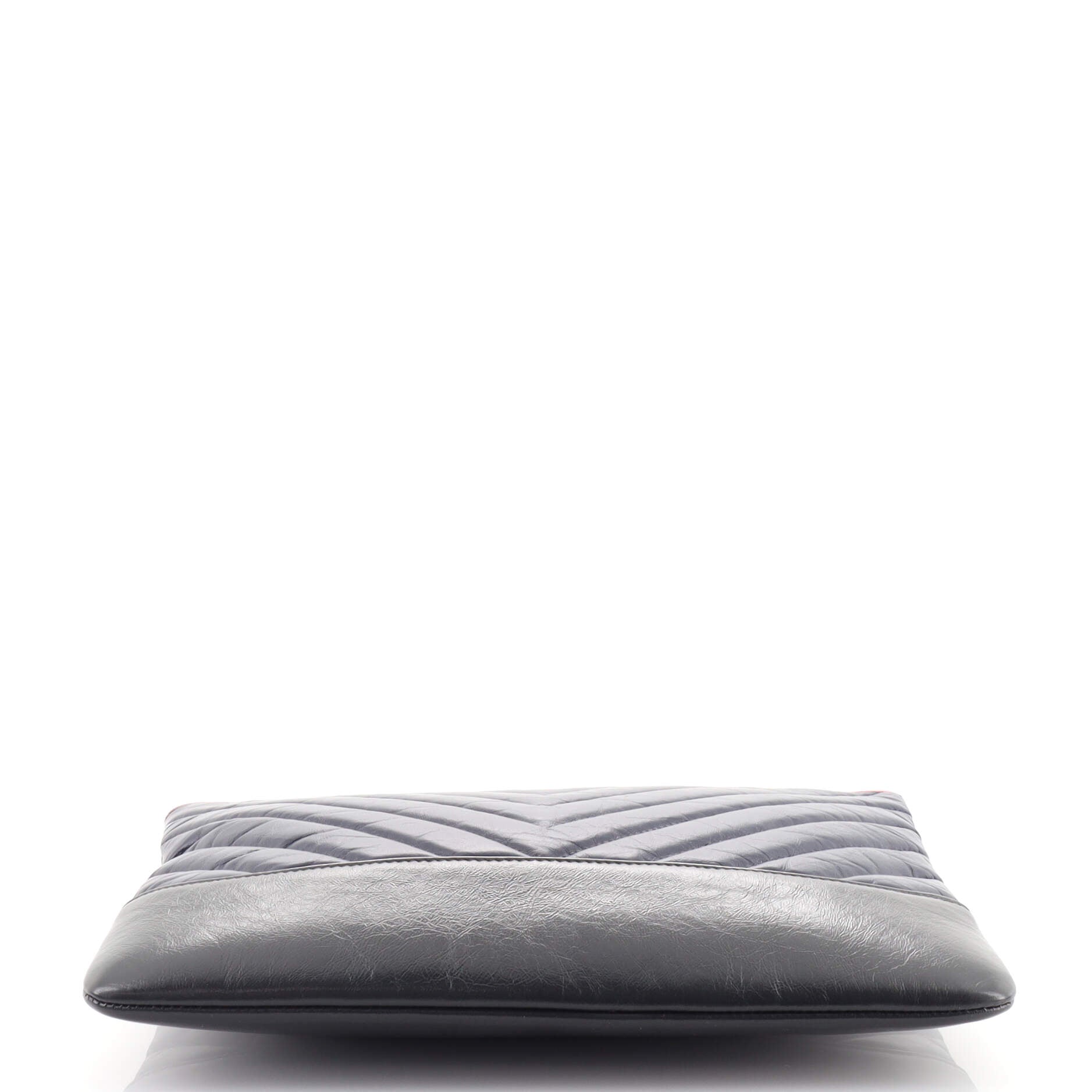 Gabrielle O Case Clutch Chevron Aged Calfskin Medium