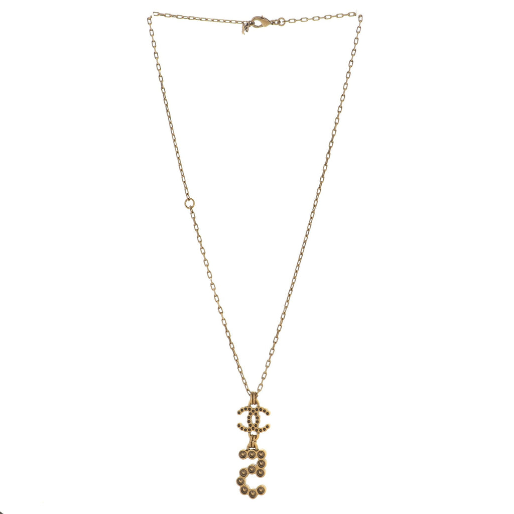 CC No.5  Pendant Necklace Metal with Crystals