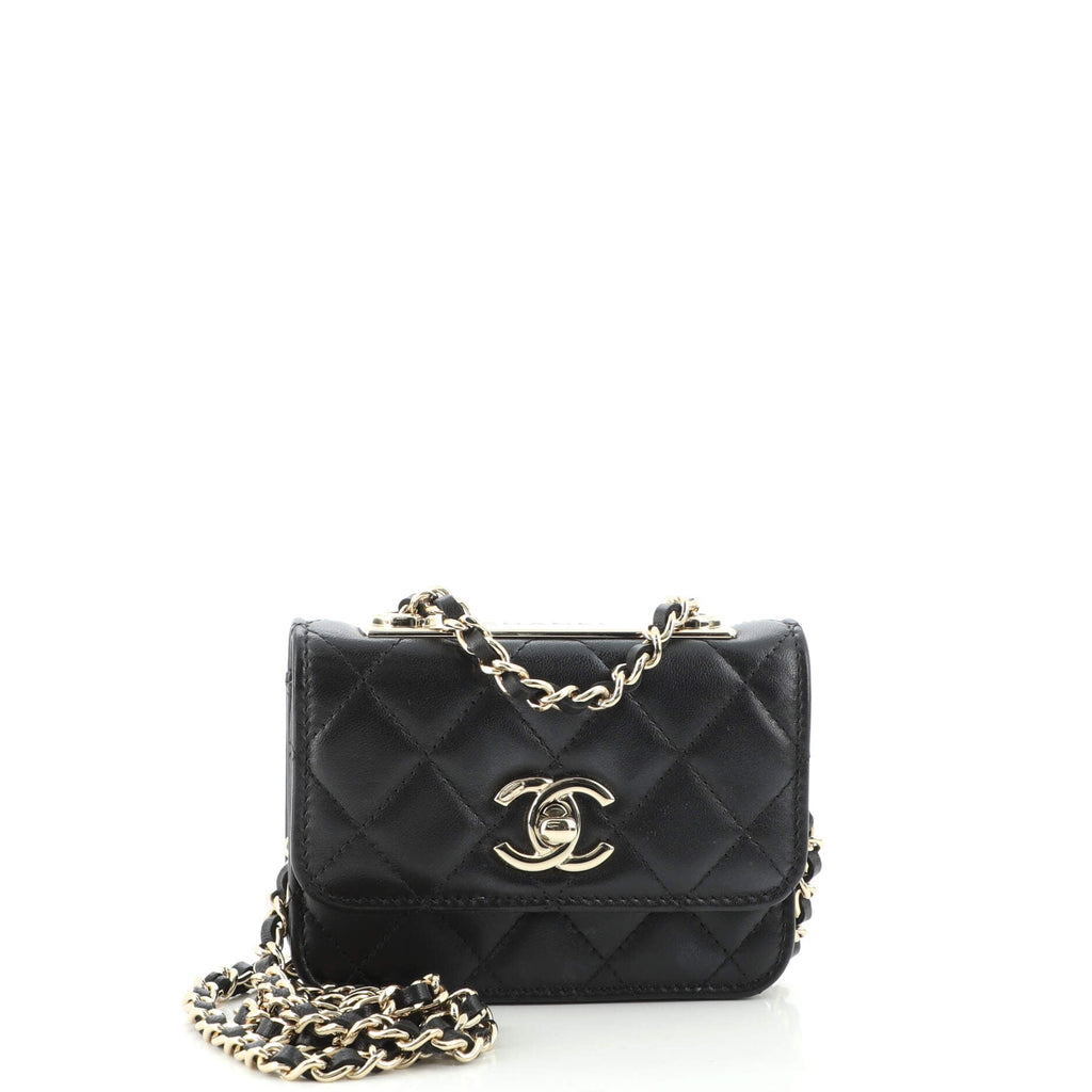 Trendy CC Clutch with Chain Quilted Lambskin Small