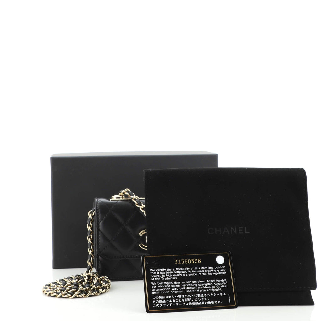 Trendy CC Clutch with Chain Quilted Lambskin Small