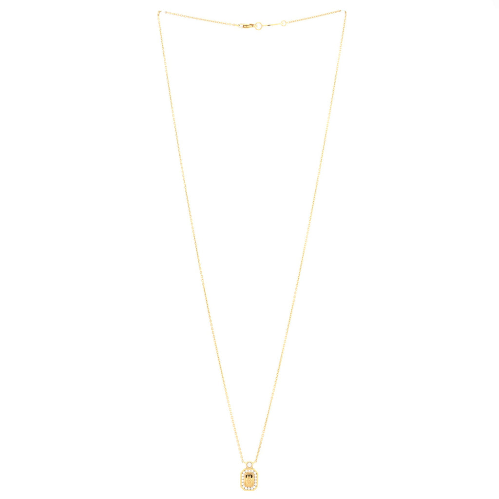 HW Logo Pendant Necklace 18K Yellow Gold with Diamonds