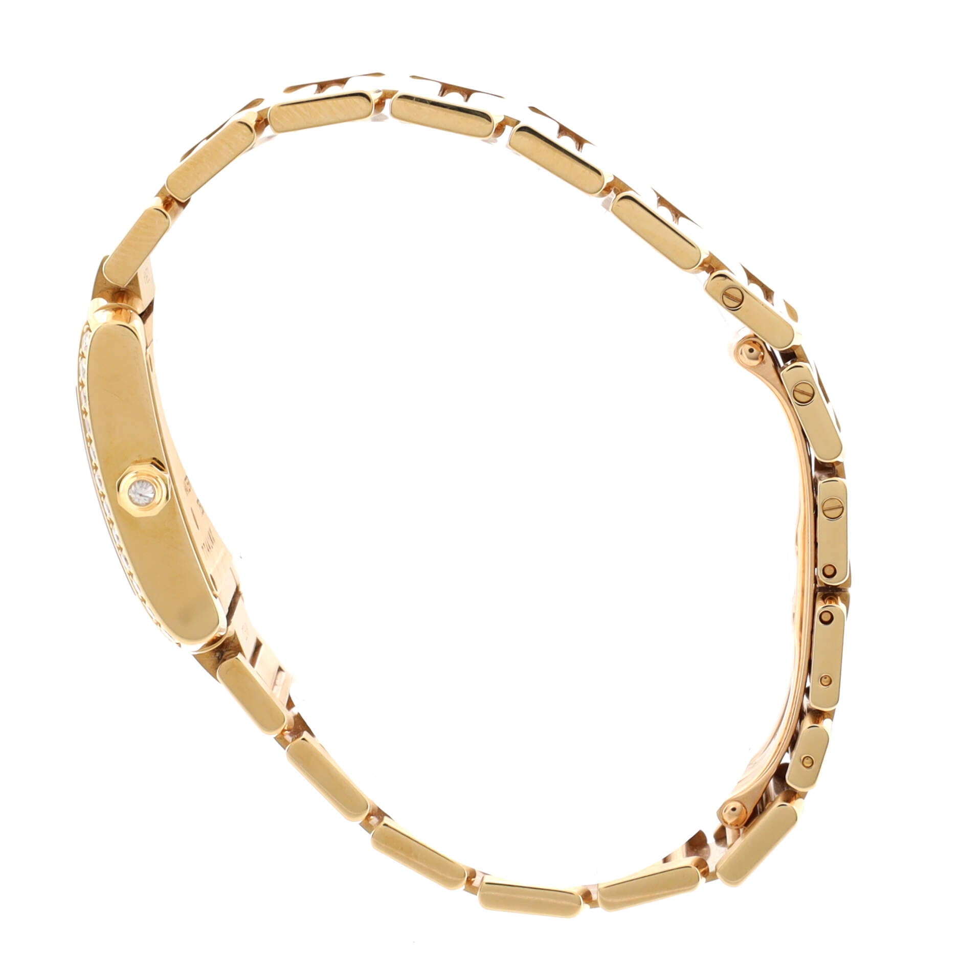 Tank Francaise Quartz Watch Yellow Gold with Diamond Bezel 20