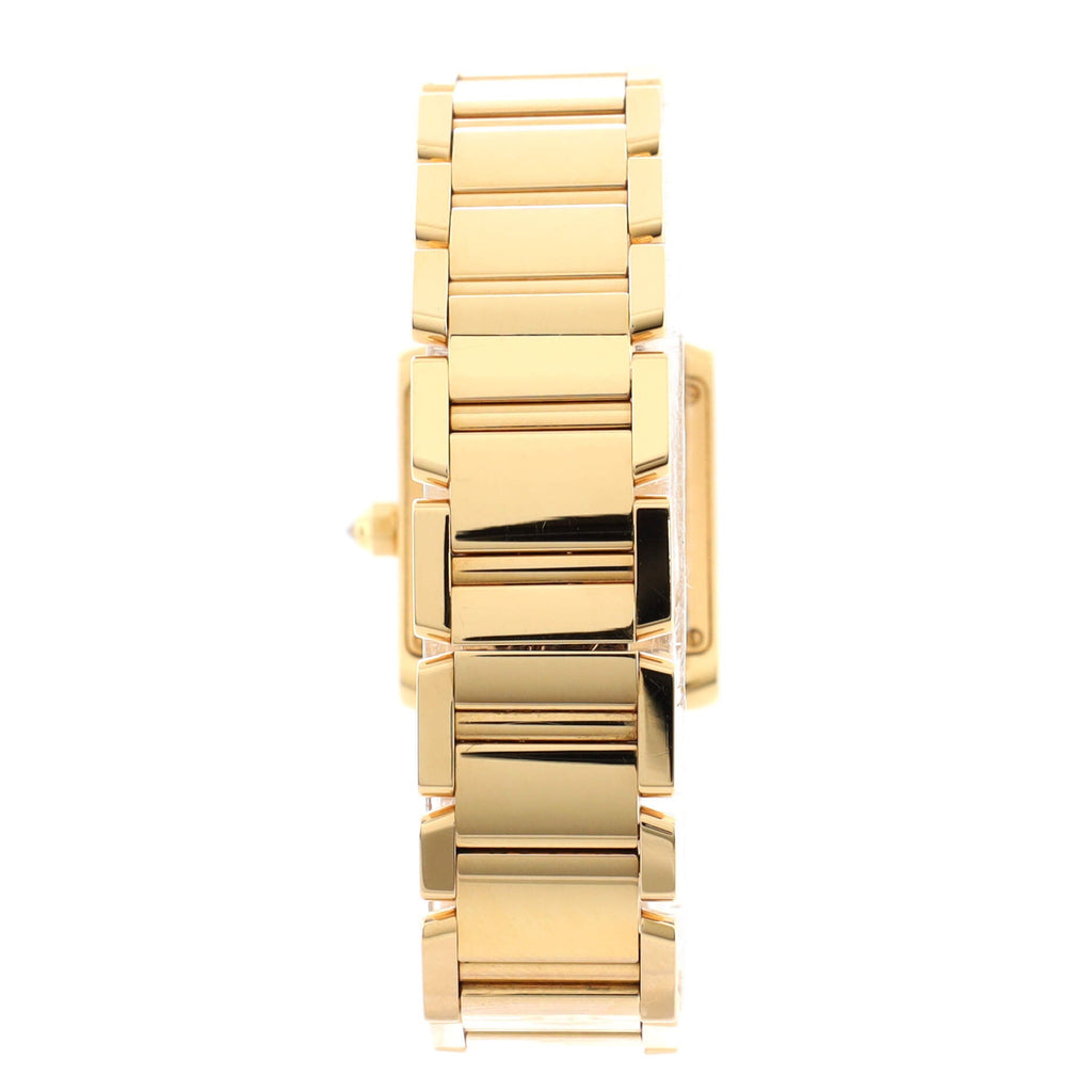Tank Francaise Quartz Watch Yellow Gold with Diamond Bezel 20