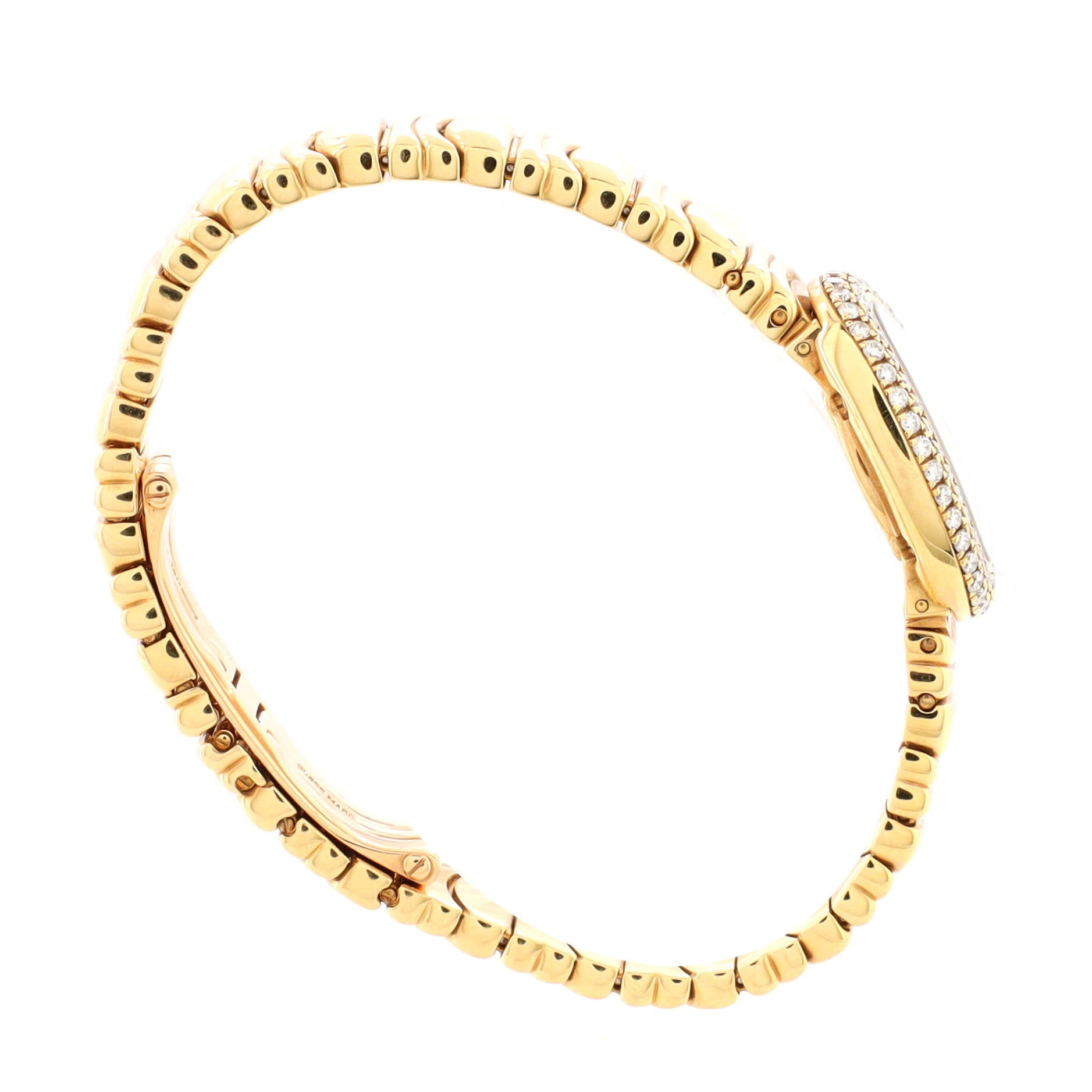 Baignoire Quartz Watch Yellow Gold with Diamond Bezel 18