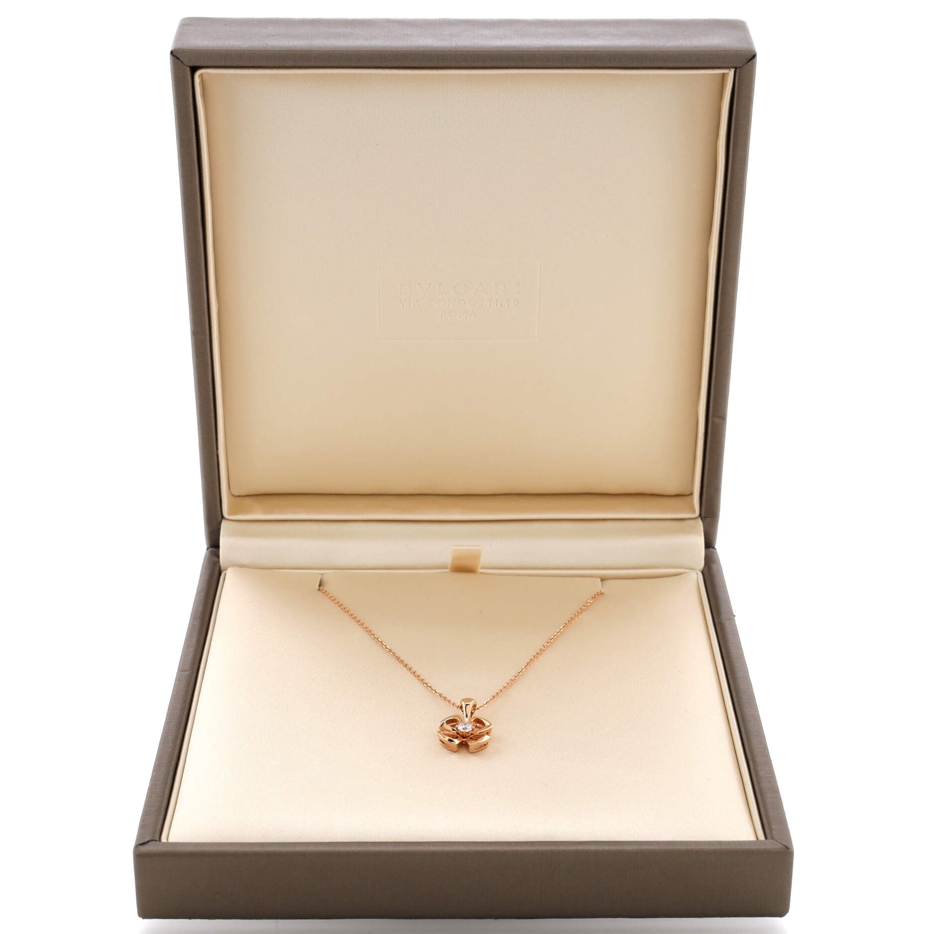 Fiorever Pendant Necklace 18K Rose Gold and Diamond