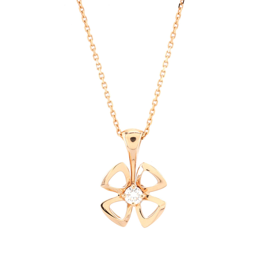 Fiorever Pendant Necklace 18K Rose Gold and Diamond