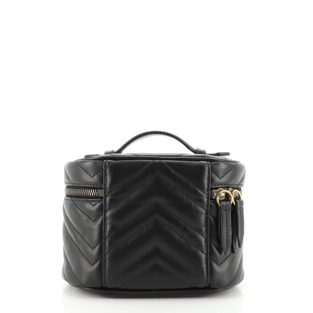 GG Marmont Top Handle Cosmetic Case Matelasse Leather Mini