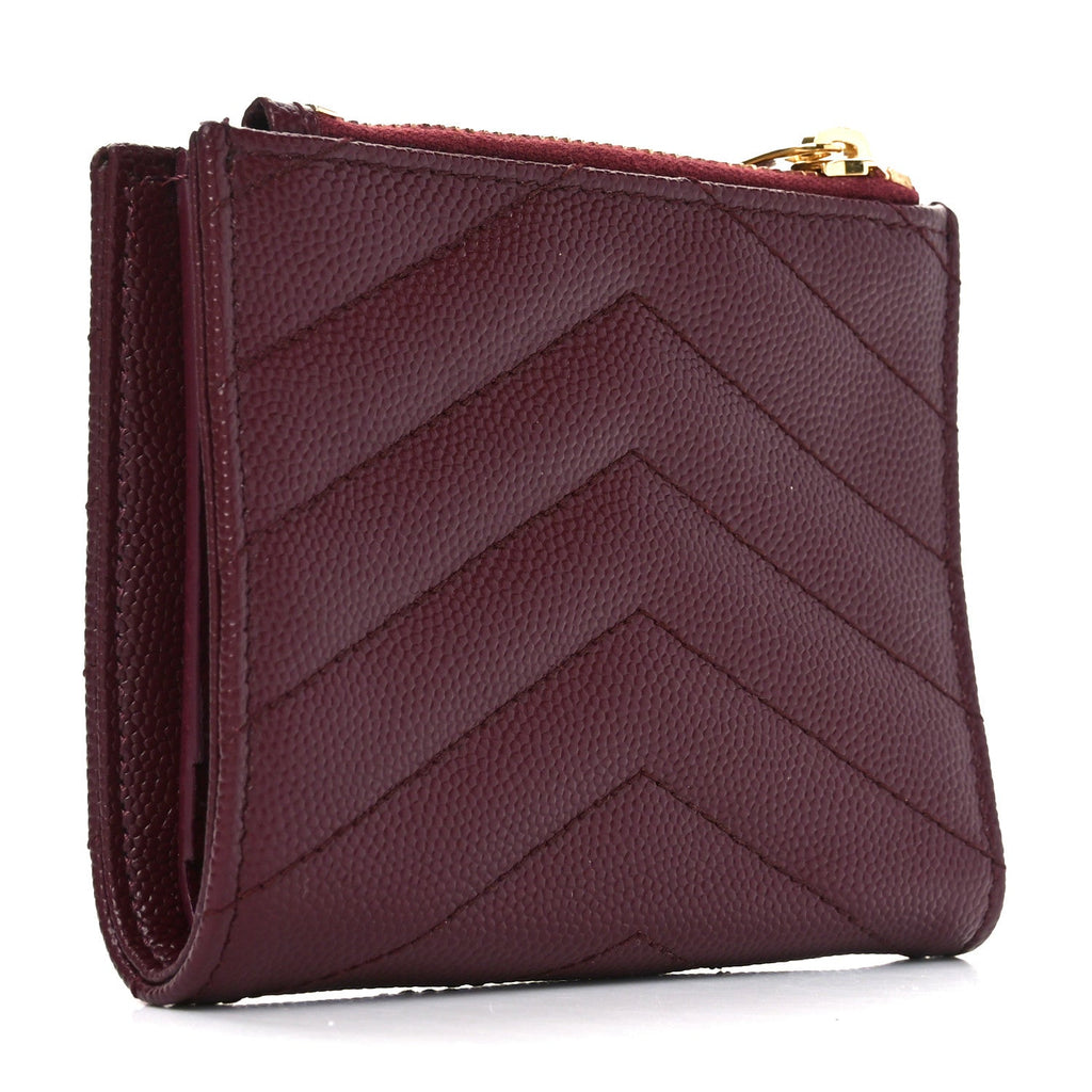 Grain De Poudre Matelasse Chevron Monogram Zipped  Case Rouge Legion