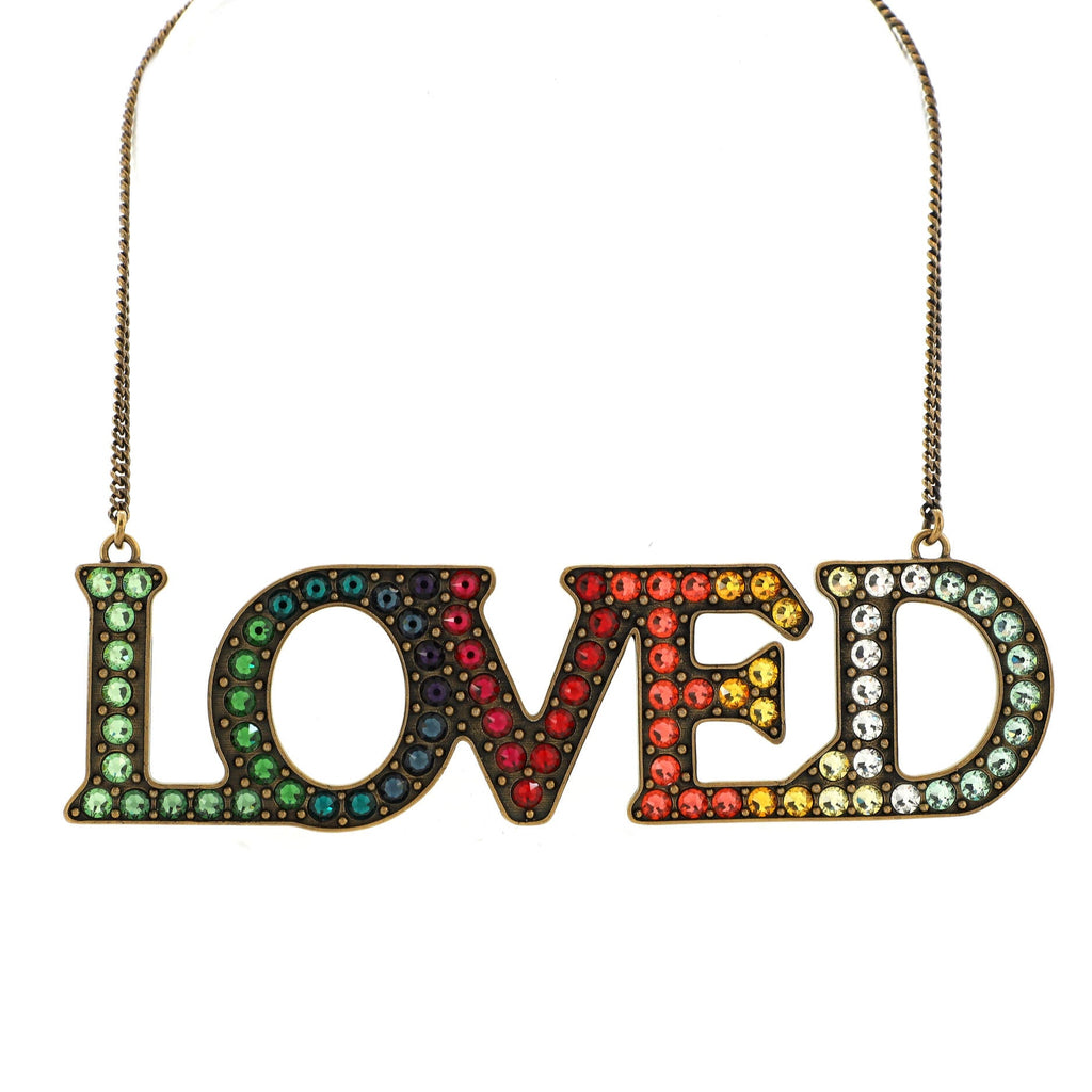Loved Collar Necklace Crystal Embellished Metal