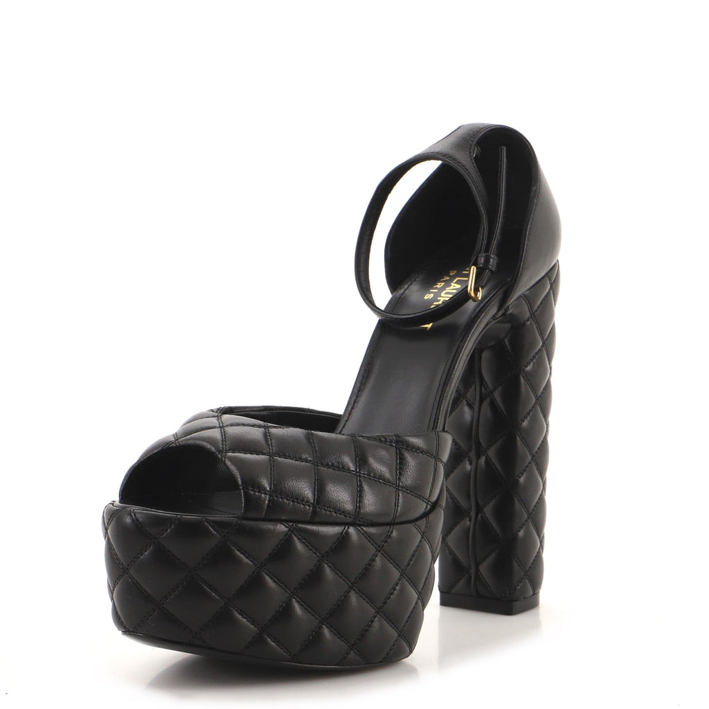 Women's Jodie Platform Heeled Sandals Quilted Leather