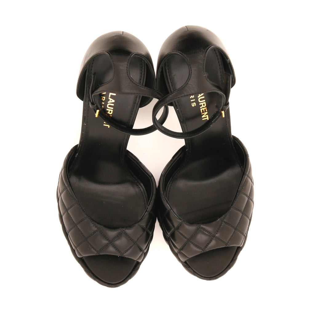 Women's Jodie Platform Heeled Sandals Quilted Leather