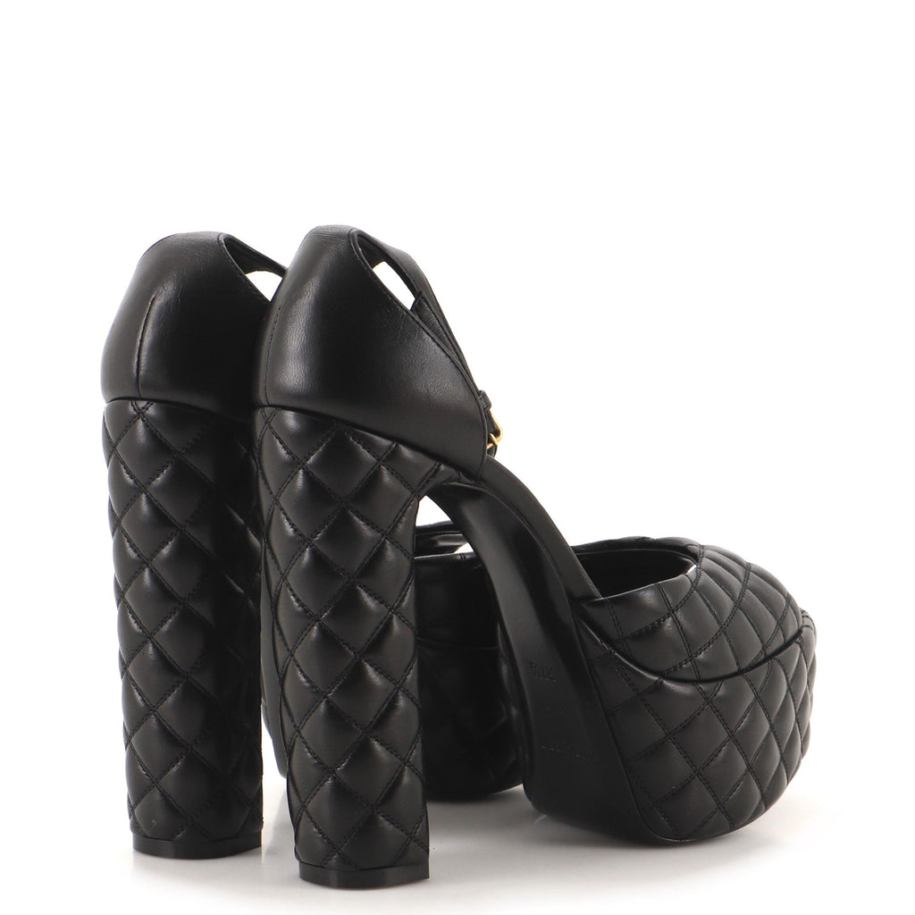 Women's Jodie Platform Heeled Sandals Quilted Leather