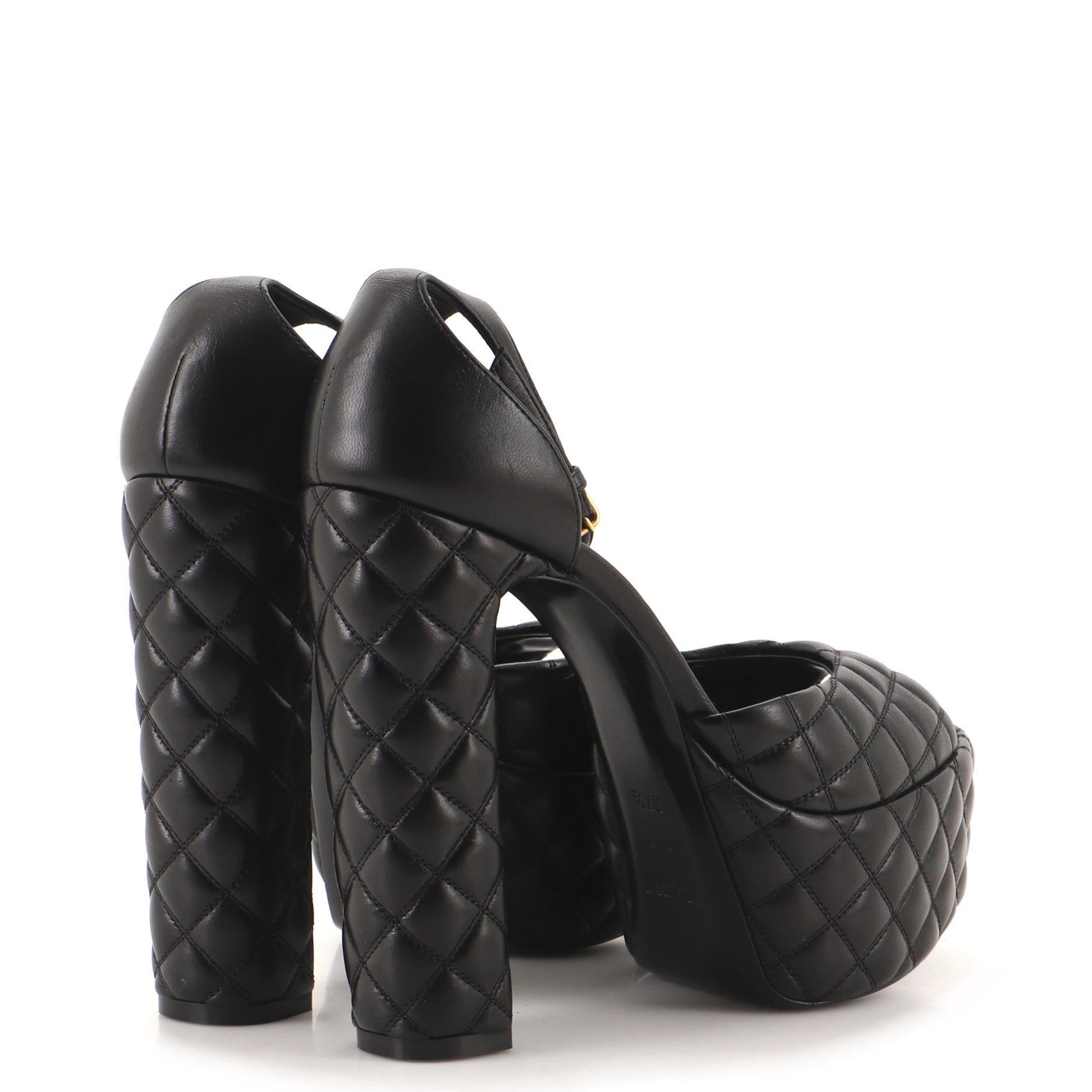 Women's Jodie Platform Heeled Sandals Quilted Leather