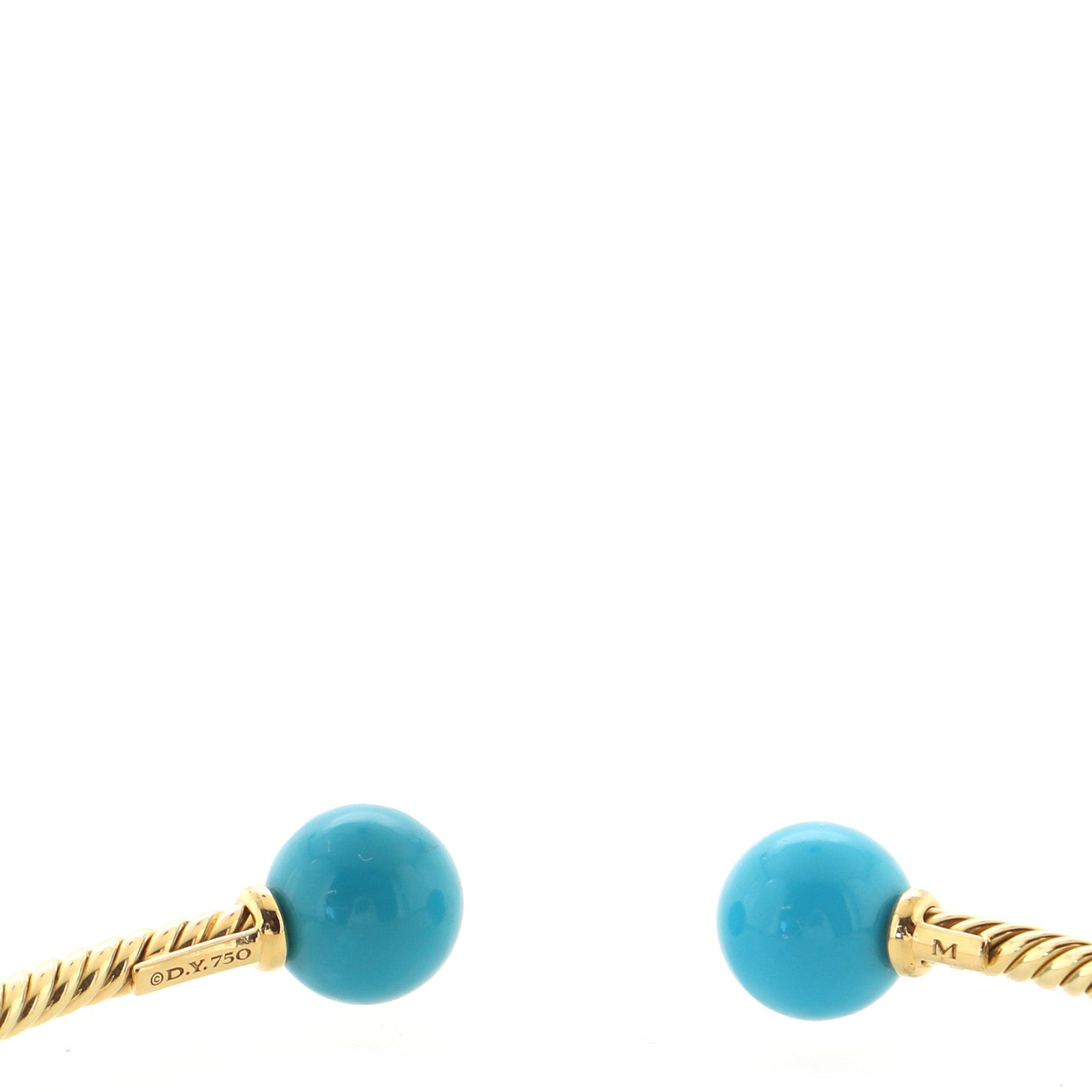 Solari Cuff Bracelet 18K Yellow Gold with Turquoise 9mm