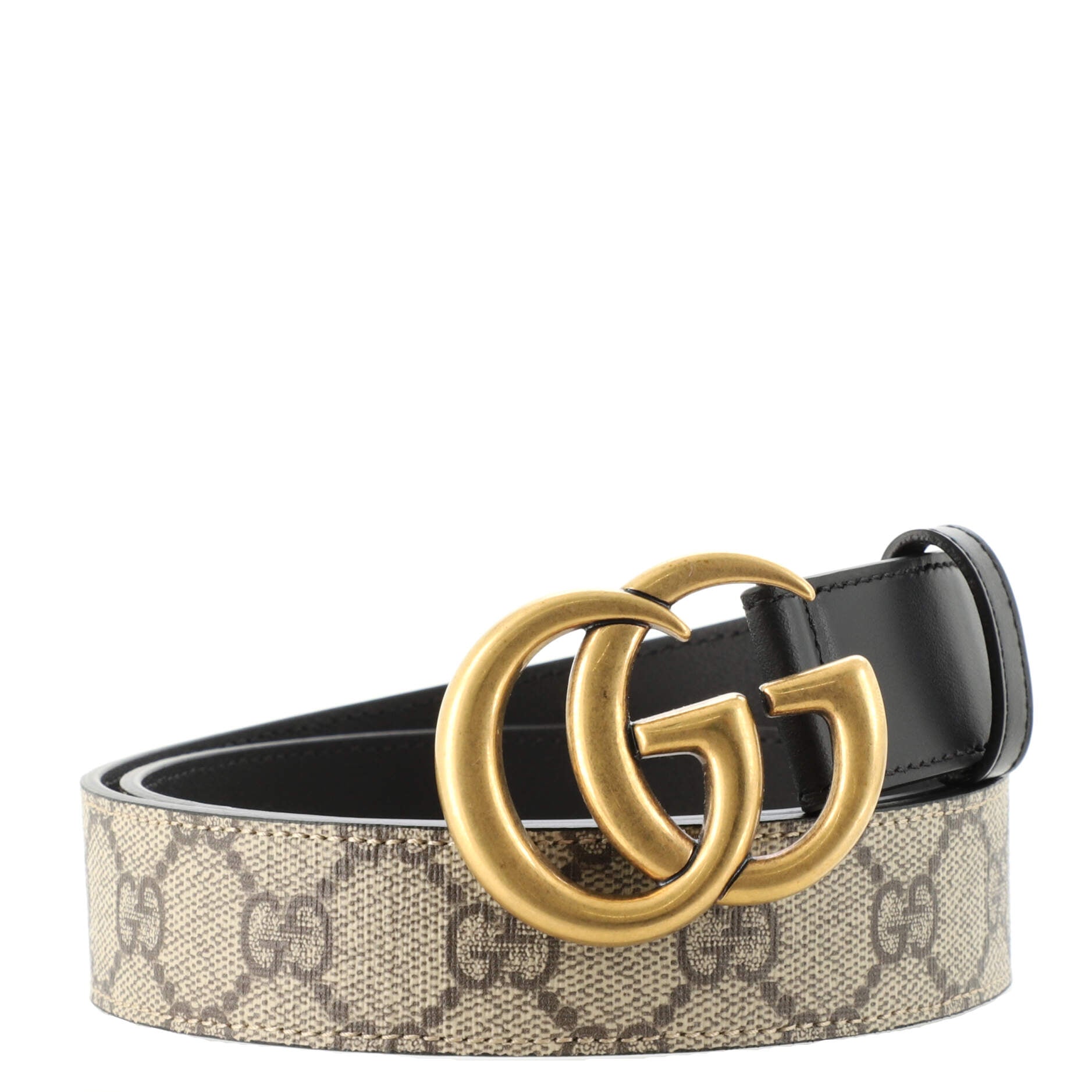 GG Marmont Belt GG Coated Canvas and Leather Wide 80