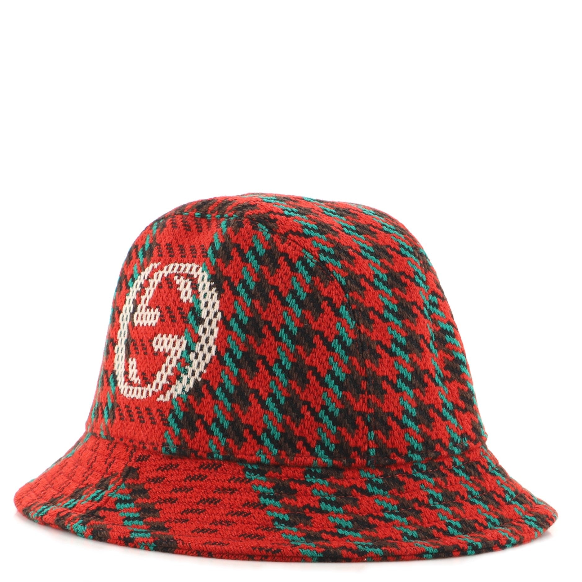 GG Houndstoth Bucket Hat Wool