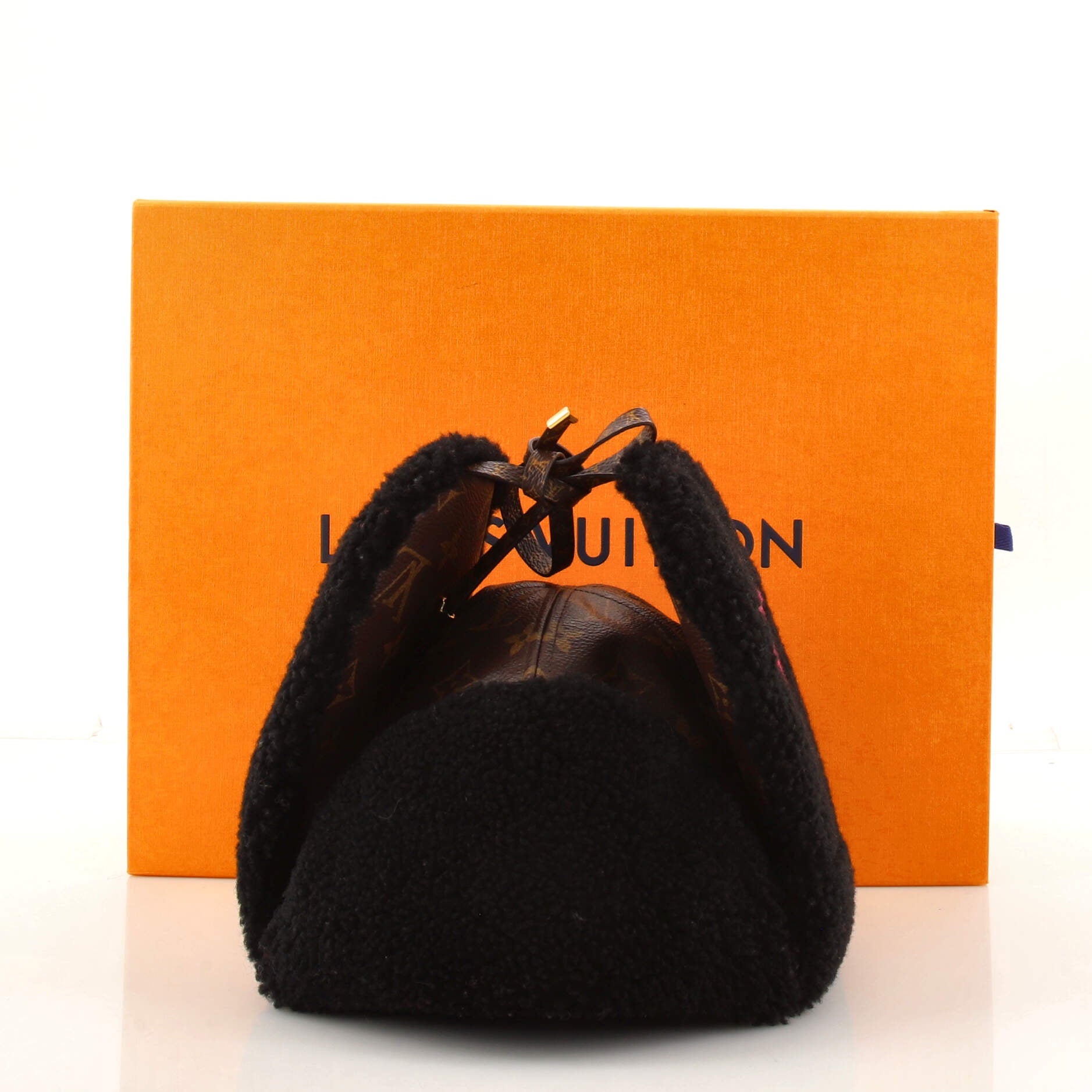 Chapkalaska Hat Monogram Canvas and Monogram Teddy Shearling Small