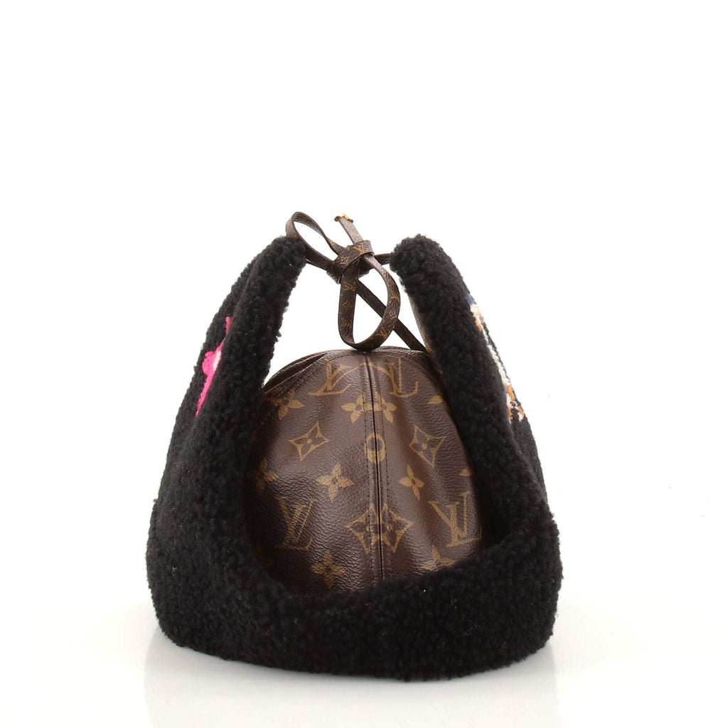 Chapkalaska Hat Monogram Canvas and Monogram Teddy Shearling Small
