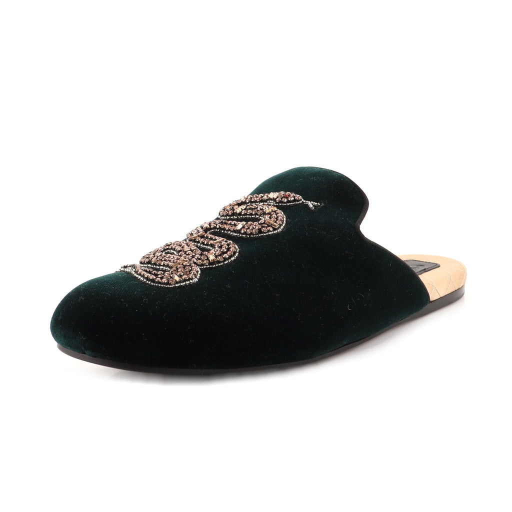 Lawrence Mules Embellished Velvet