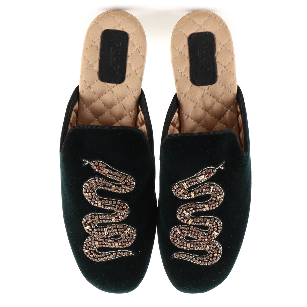 Lawrence Mules Embellished Velvet