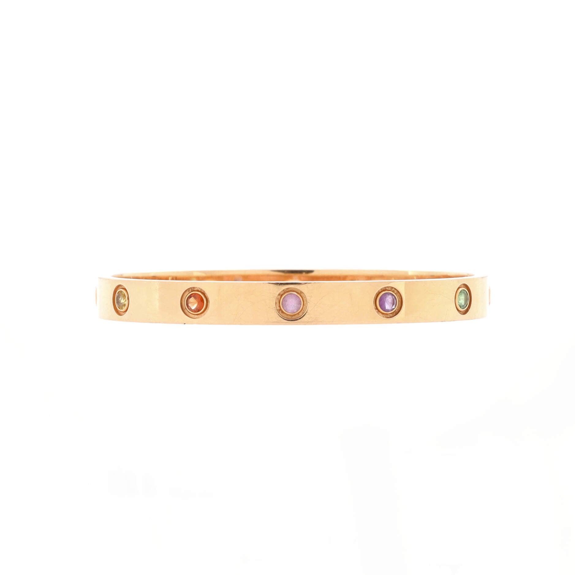 Love 10 Stone Bracelet 18K Rose Gold with Garnet, Amethyst and Sapphire