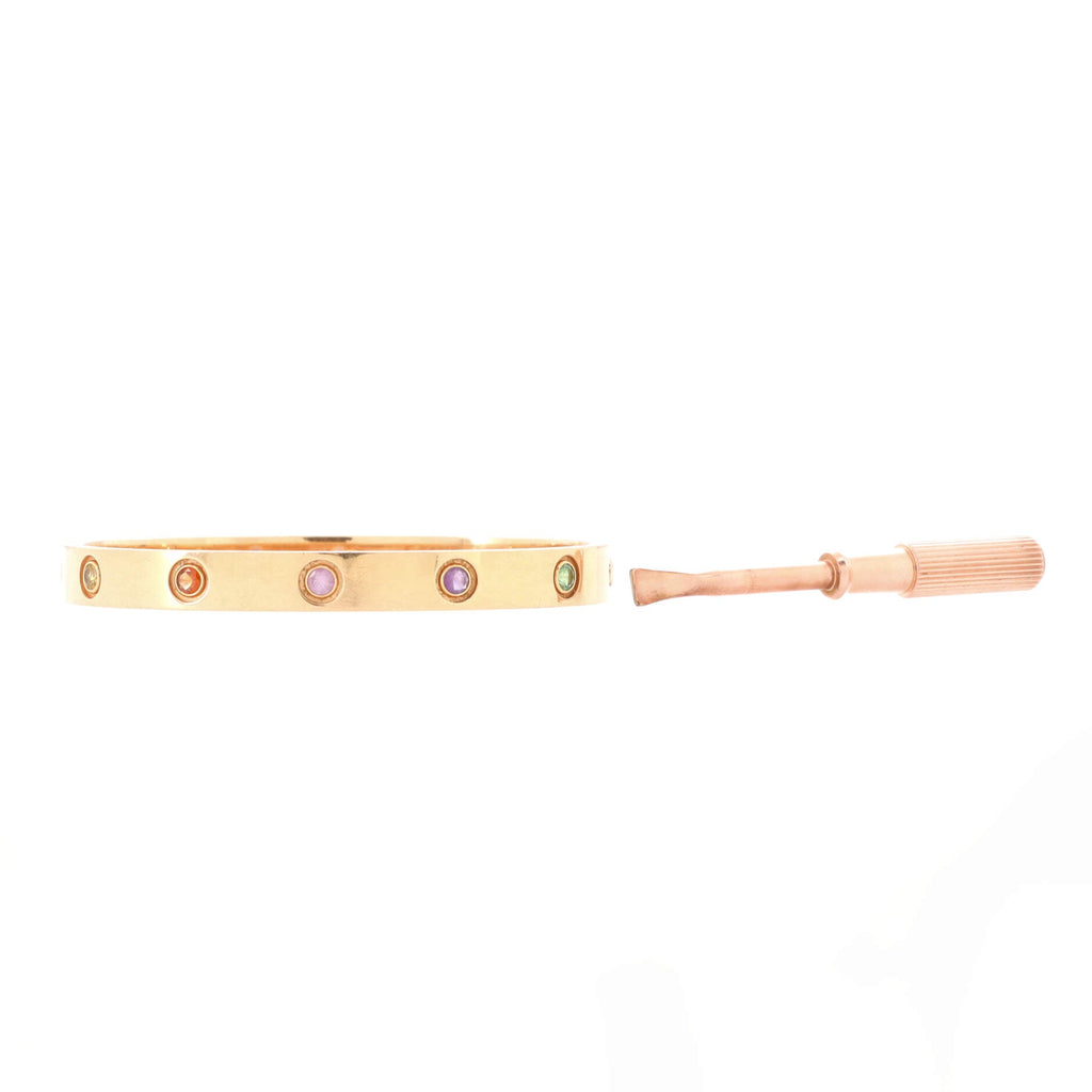 Love 10 Stone Bracelet 18K Rose Gold with Garnet, Amethyst and Sapphire