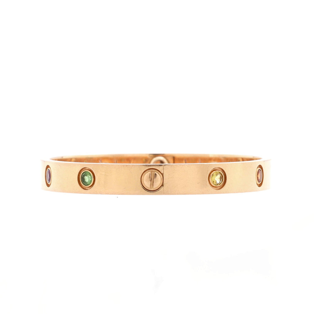Love 10 Stone Bracelet 18K Rose Gold with Garnet, Amethyst and Sapphire
