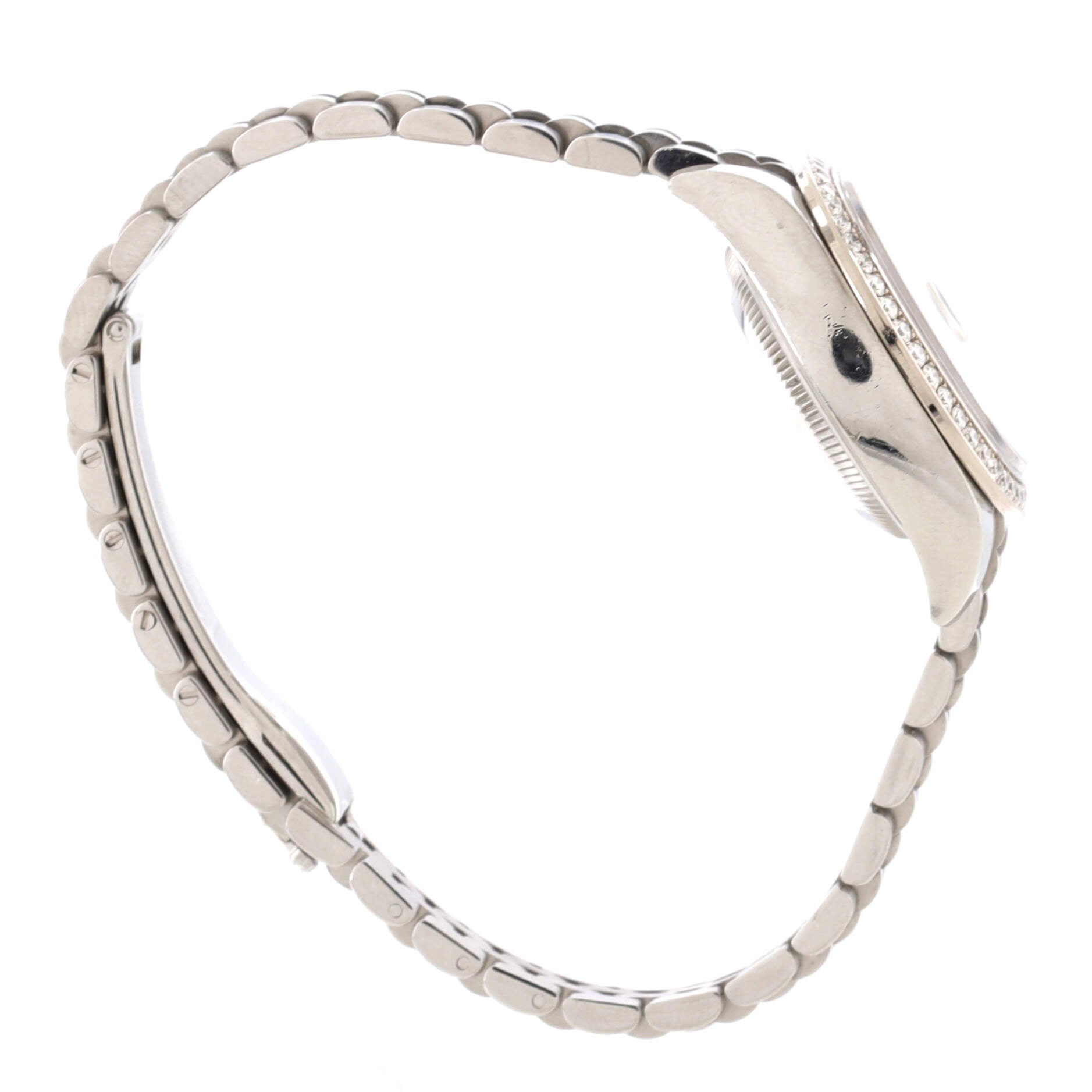 Oyster Perpetual Datejust Automatic Watch Stainless Steel and White Gold with Diamond Bezel 28