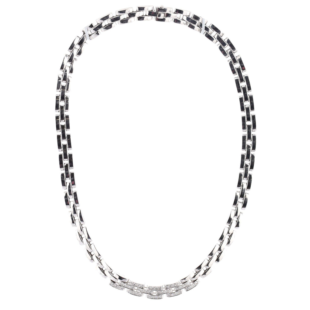 Maillon Panthere Necklace 18K White Gold with Diamonds