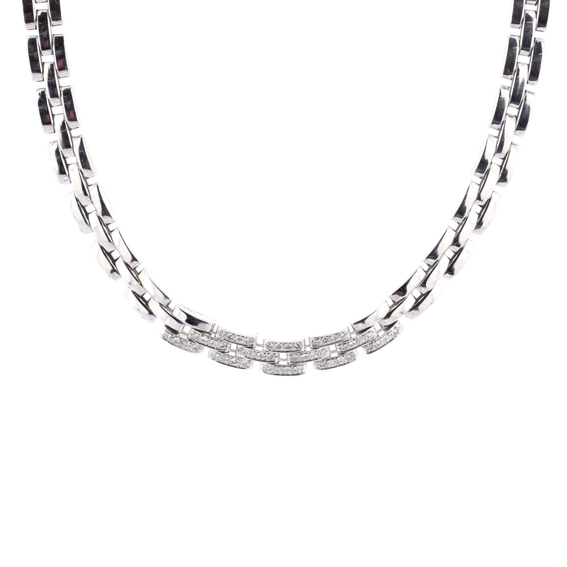 Maillon Panthere Necklace 18K White Gold with Diamonds