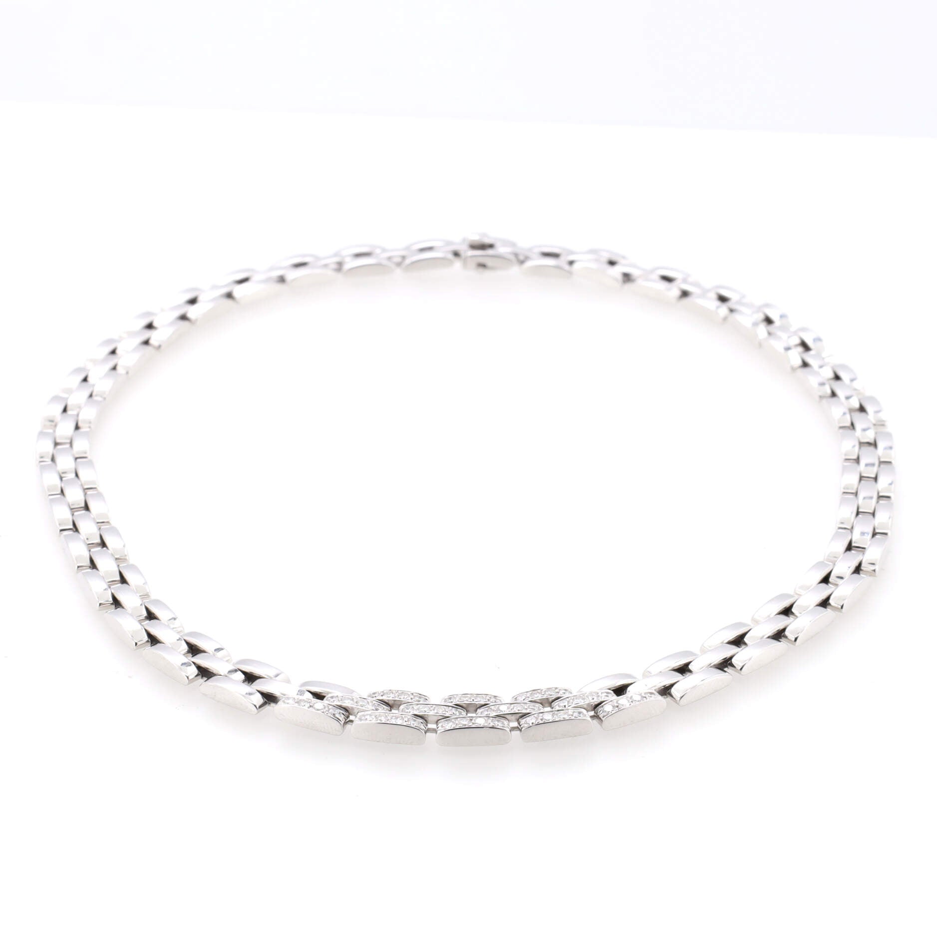 Maillon Panthere Necklace 18K White Gold with Diamonds
