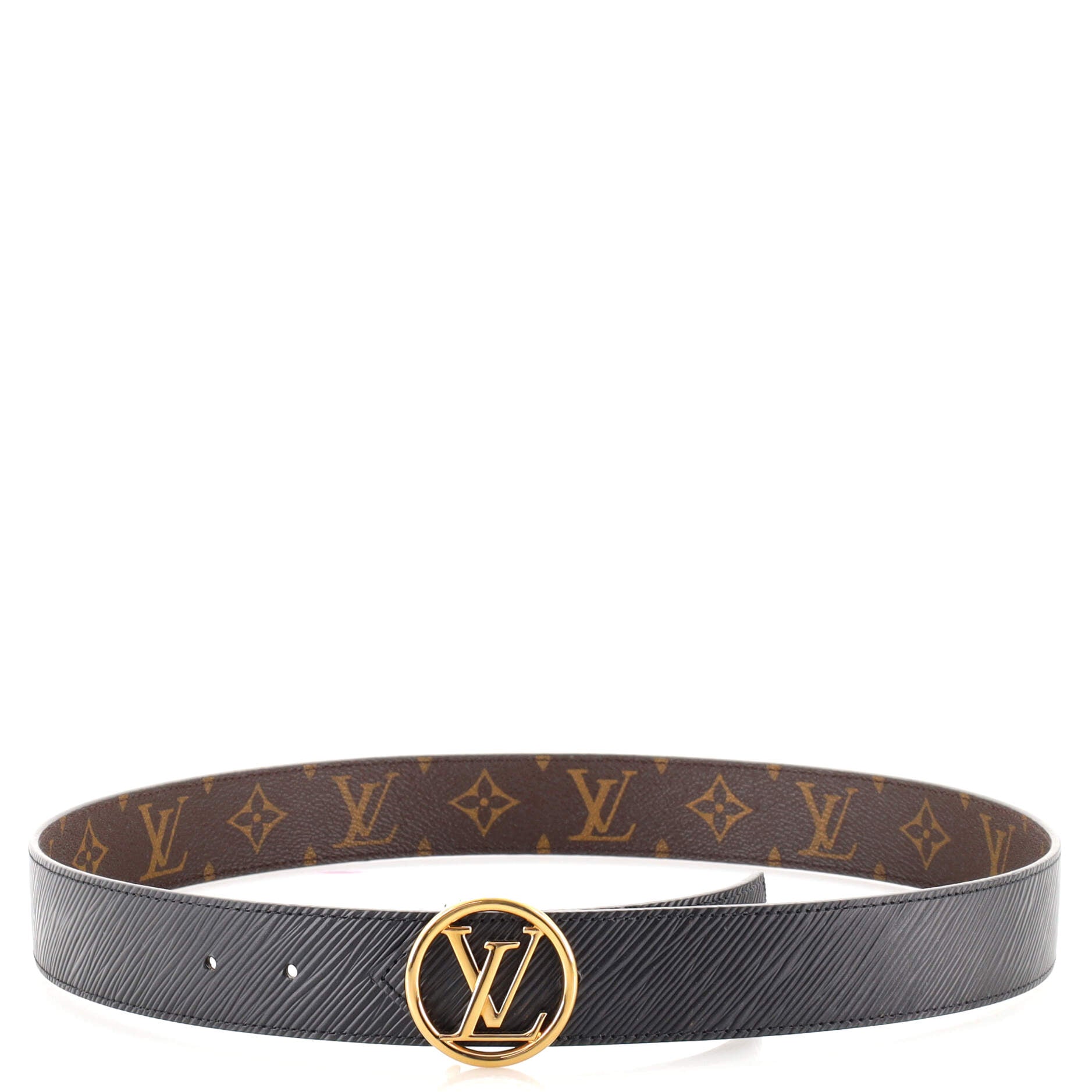 LV Circle Reversible Belt Monogram Canvas and Epi Leather Medium 85