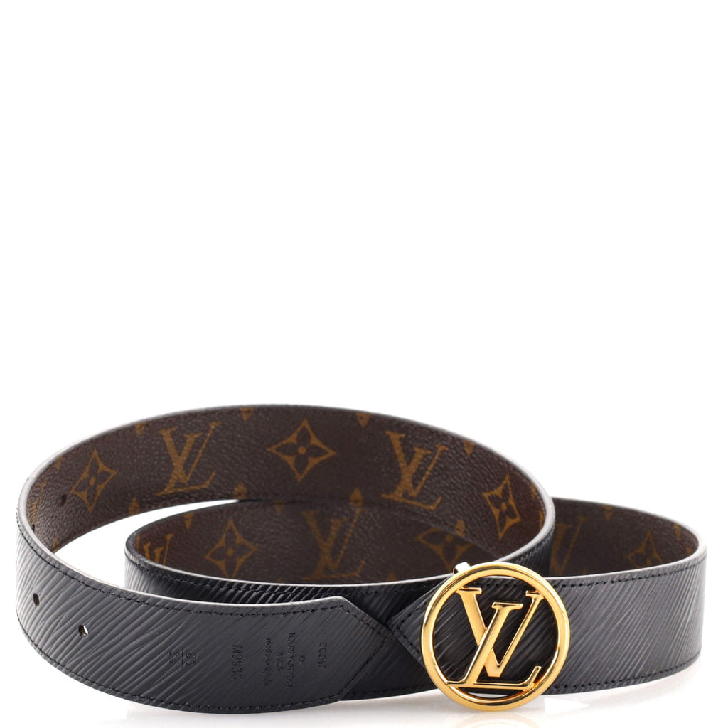 LV Circle Reversible Belt Monogram Canvas and Epi Leather Medium 85
