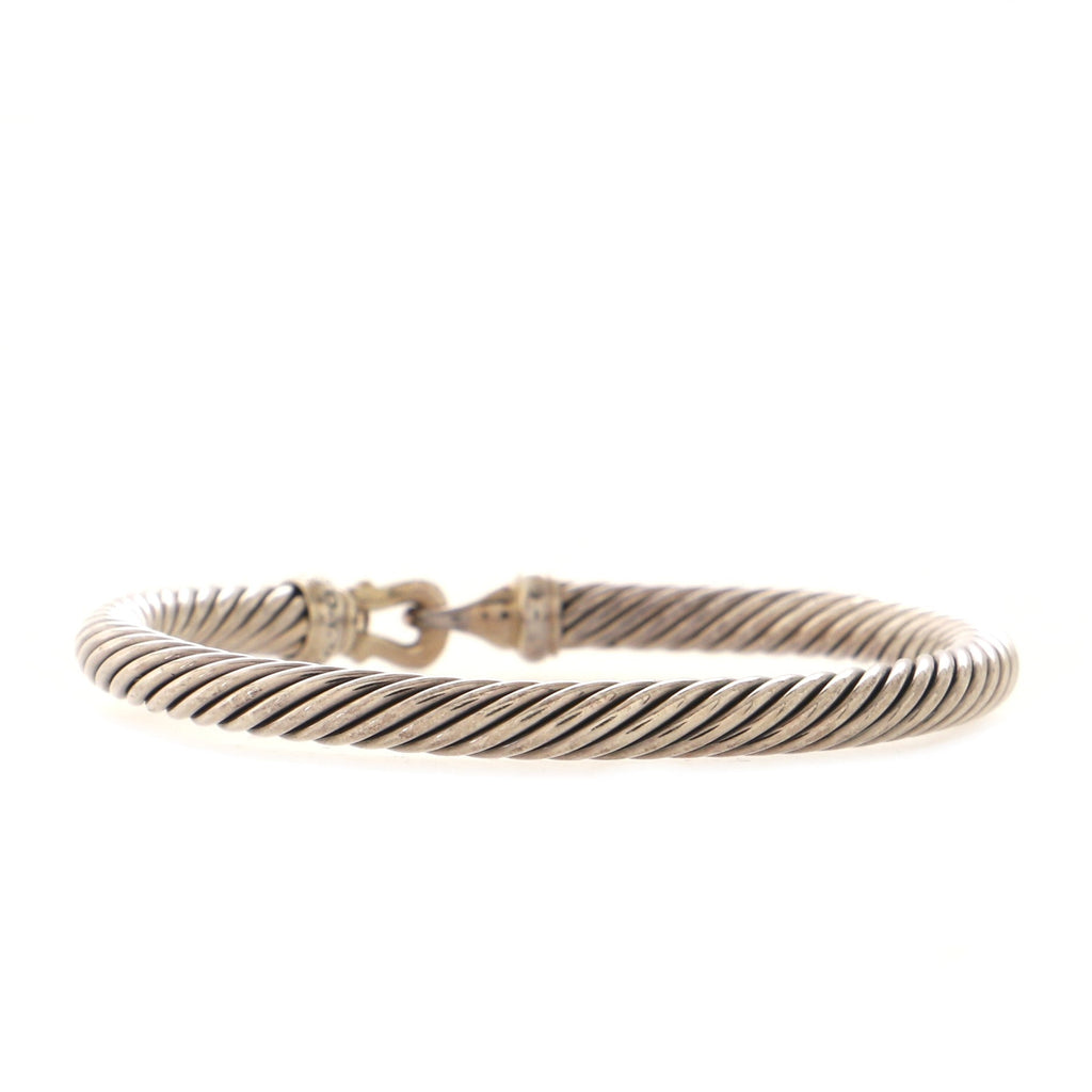 Cable Buckle Bracelet Sterling Silver with Diamonds 5mm