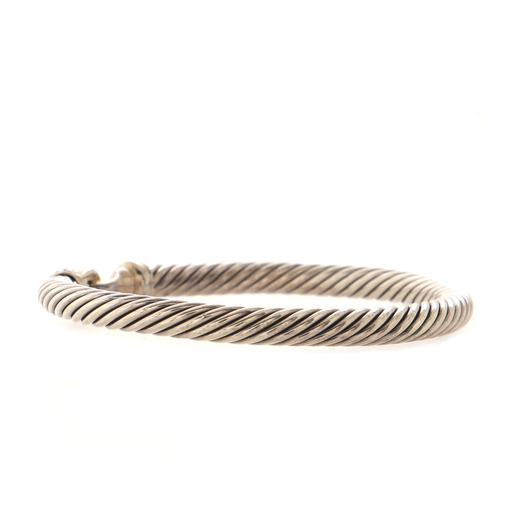 Cable Buckle Bracelet Sterling Silver with Diamonds 5mm
