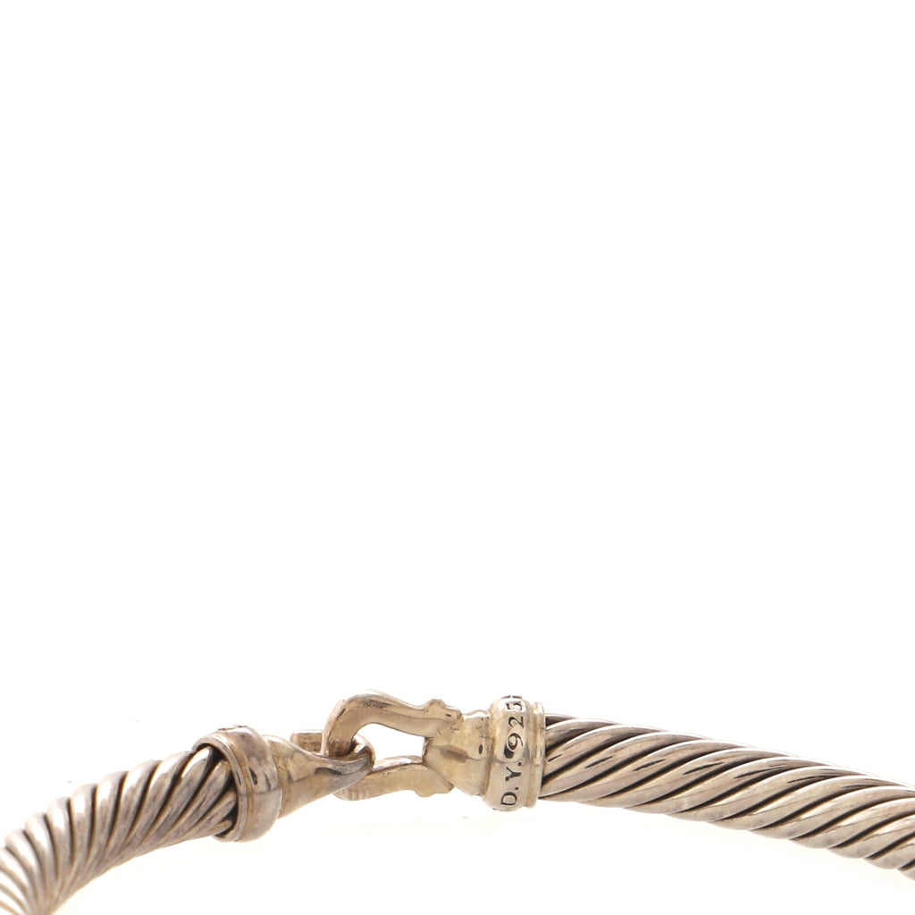Cable Buckle Bracelet Sterling Silver with Diamonds 5mm