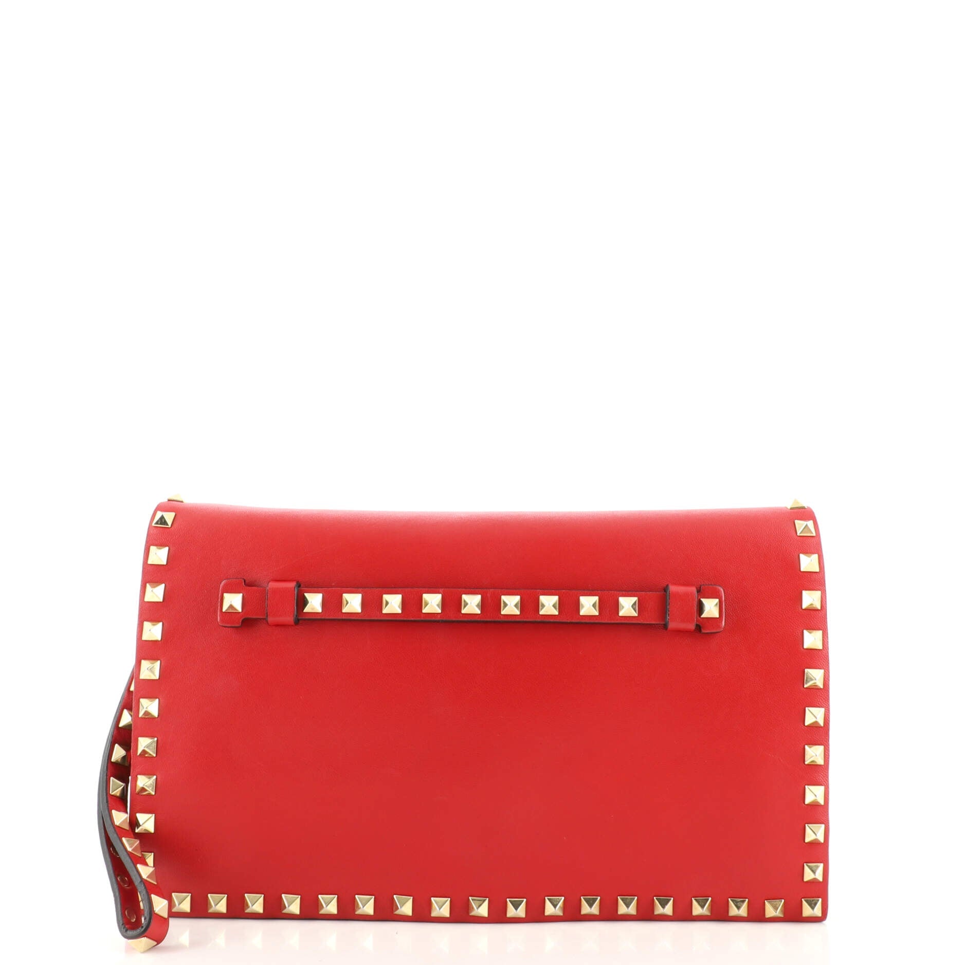 Rockstud Flap Clutch Leather