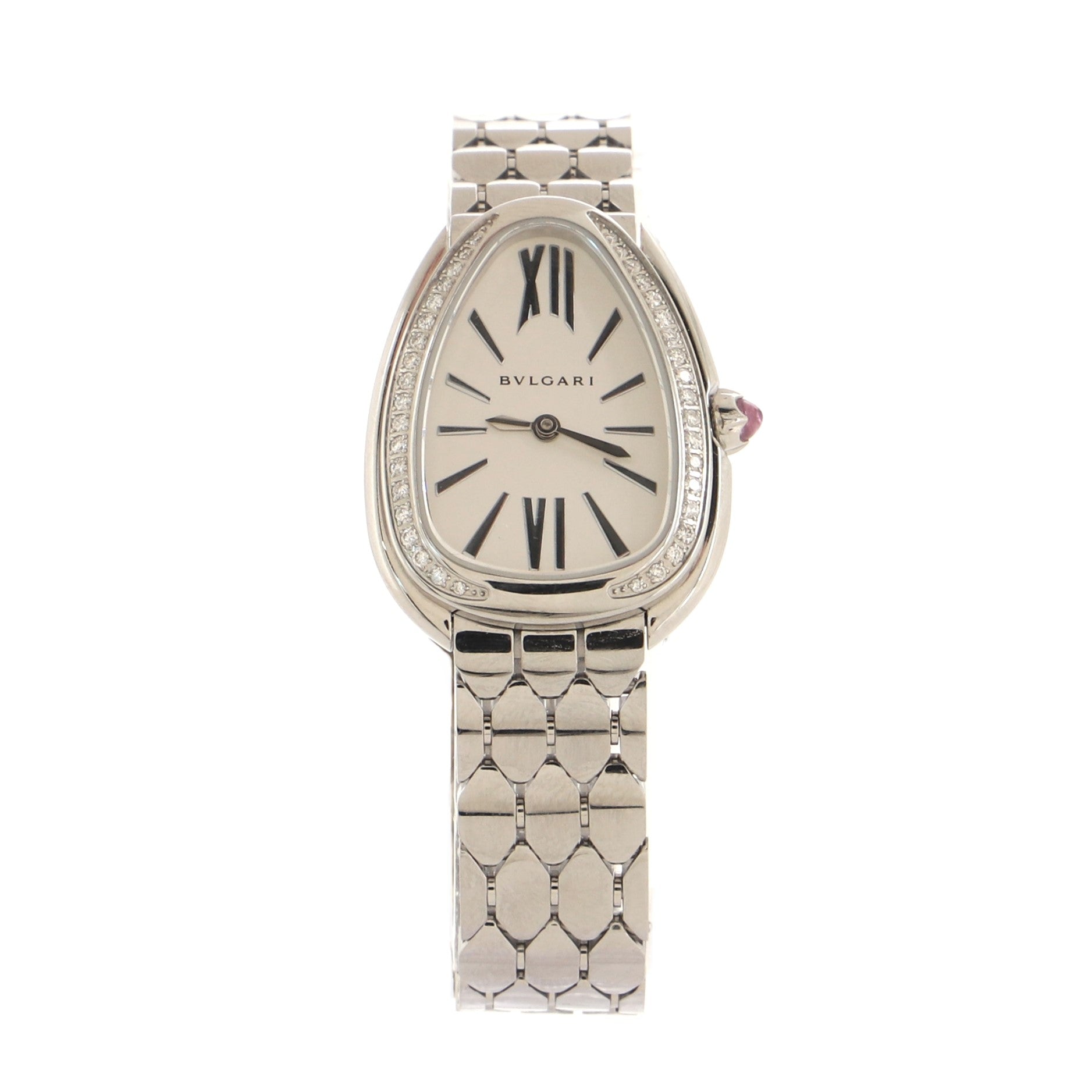 Serpenti Seduttori Quartz Watch Stainless Steel with Diamond Bezel 25